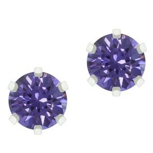 💖 Hypoallergenic Stainless Steel Purple Earrings 10mm NEW